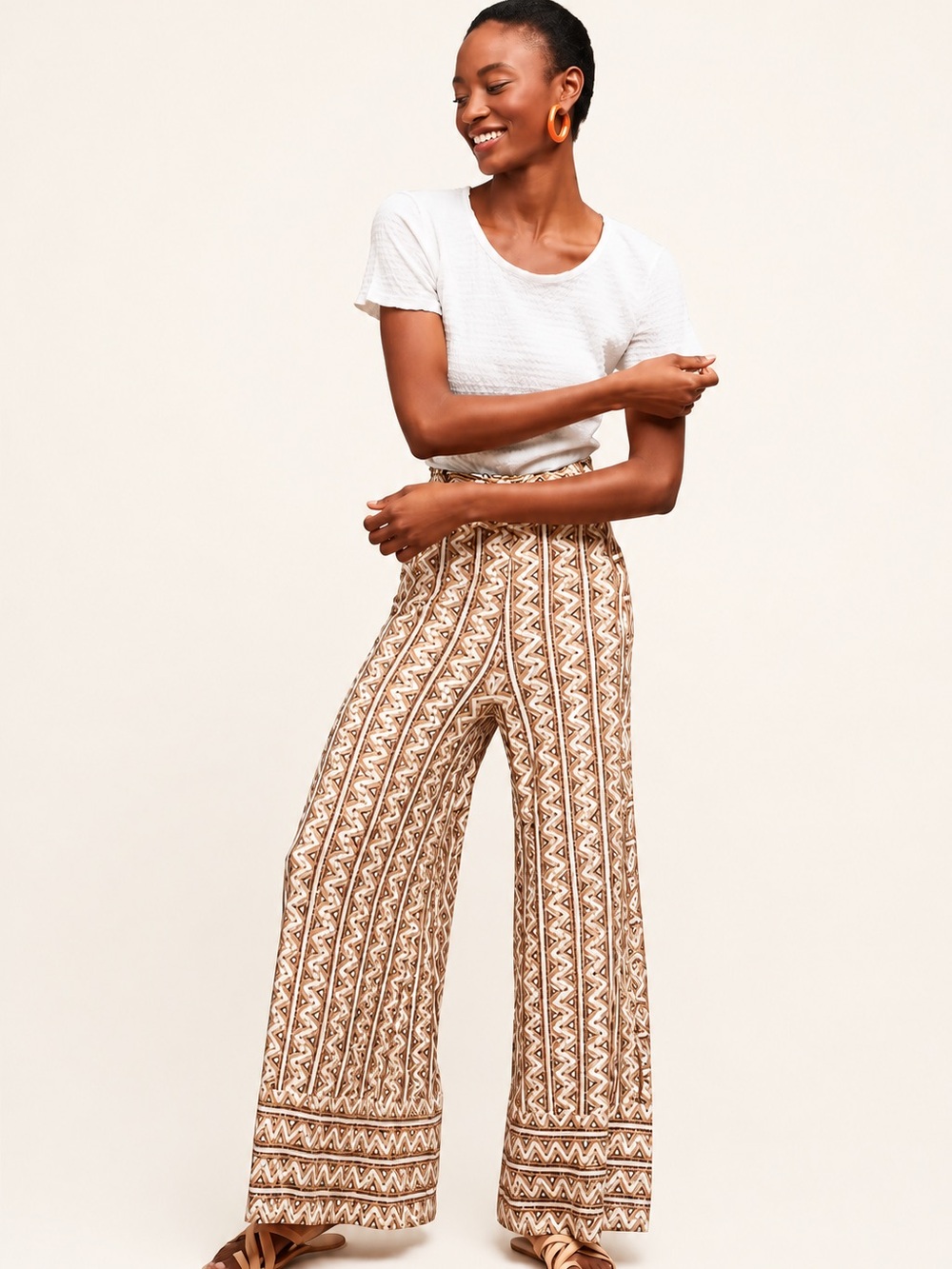 Farm Rio for Anthropologie Palazzo Pant Geometric Print